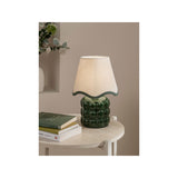 Green Bobble ceramic battery lamp 17cm, imported from the UK