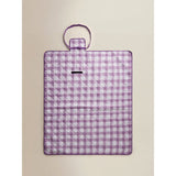 Lilac gingham quilted picnic rug 150x130 cm, imported from the UK