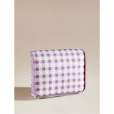 Lilac gingham print collapsible cool bag 15 litre, UK version