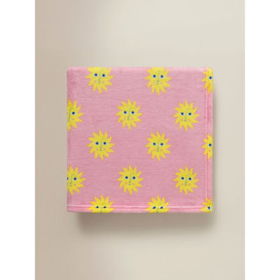 Super-soft pink sun pattern throw 120x150cm (British brand)