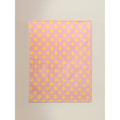 Super-soft pink sun pattern throw 120x150cm (British brand)