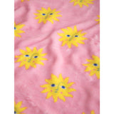 Super-soft pink sun pattern throw 120x150cm (British brand)