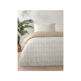 Microfibre reversible checked duvet set single (British brand)