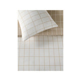 Natural microfibre checked reversible king duvet set (British brand)