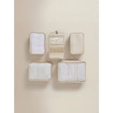 Natural travel storage set of 5 polyester bags - British product