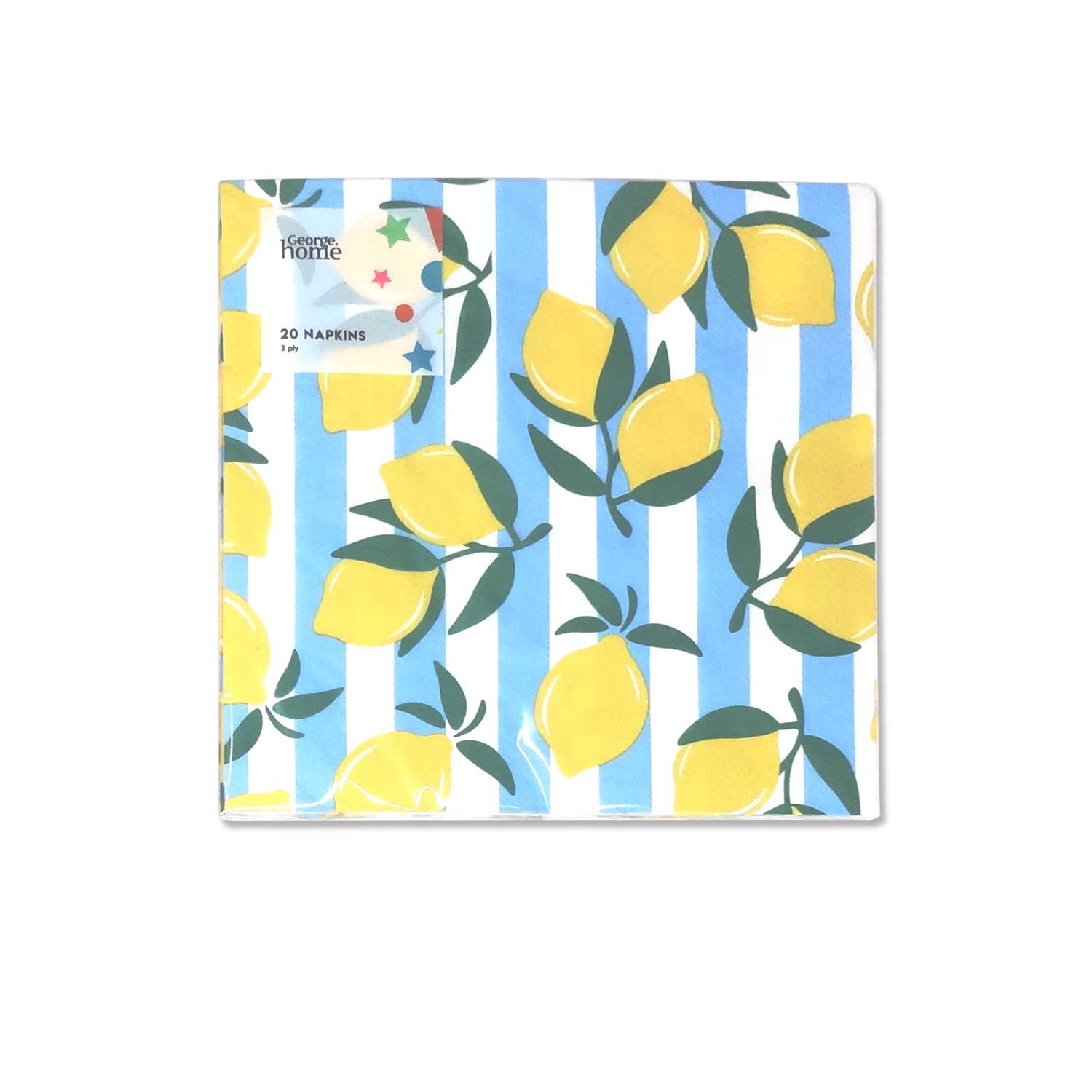 Lemon Napkins 20-pack 3-ply paper napkins, imported from the UK