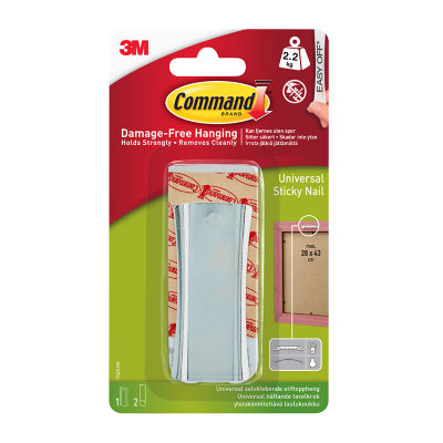 Command large sticky nail hanger pack - British product