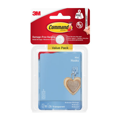 ASDA Command Mini Clear Hooks Adhesive Wall Hooks- Buy online at McGrocer