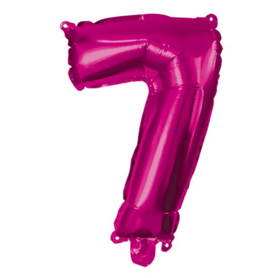 George pink number 7 helium balloon 95cm, imported from the UK
