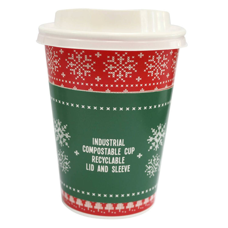 George Home Christmas bio coffee cup, compostable design (British brand)