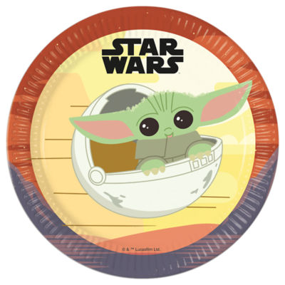 Paper plates, Mandalorian design, 8 pack, 23cm, imported from the UK