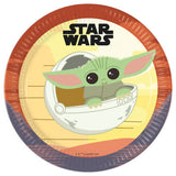 Paper plates, Mandalorian design, 8 pack, 23cm, imported from the UK