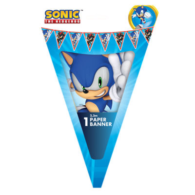 Sonic themed party bunting banner 2.3m (British brand)