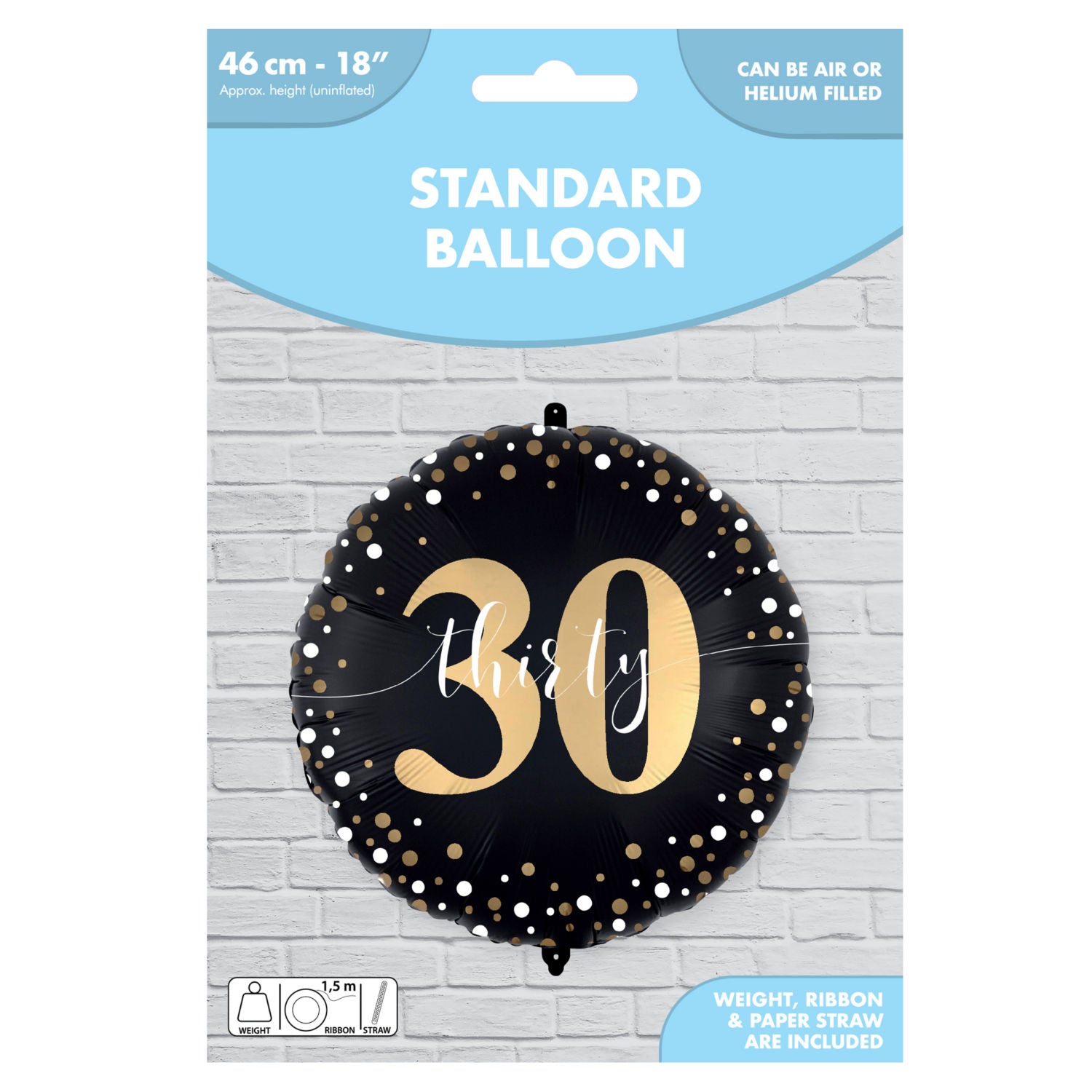 30th milestone foil balloon 46cm - British product