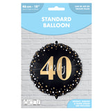 40 milestone foil balloon 46cm with ribbon, UK version