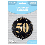50th milestone foil balloon 46cm with ribbon (British brand)