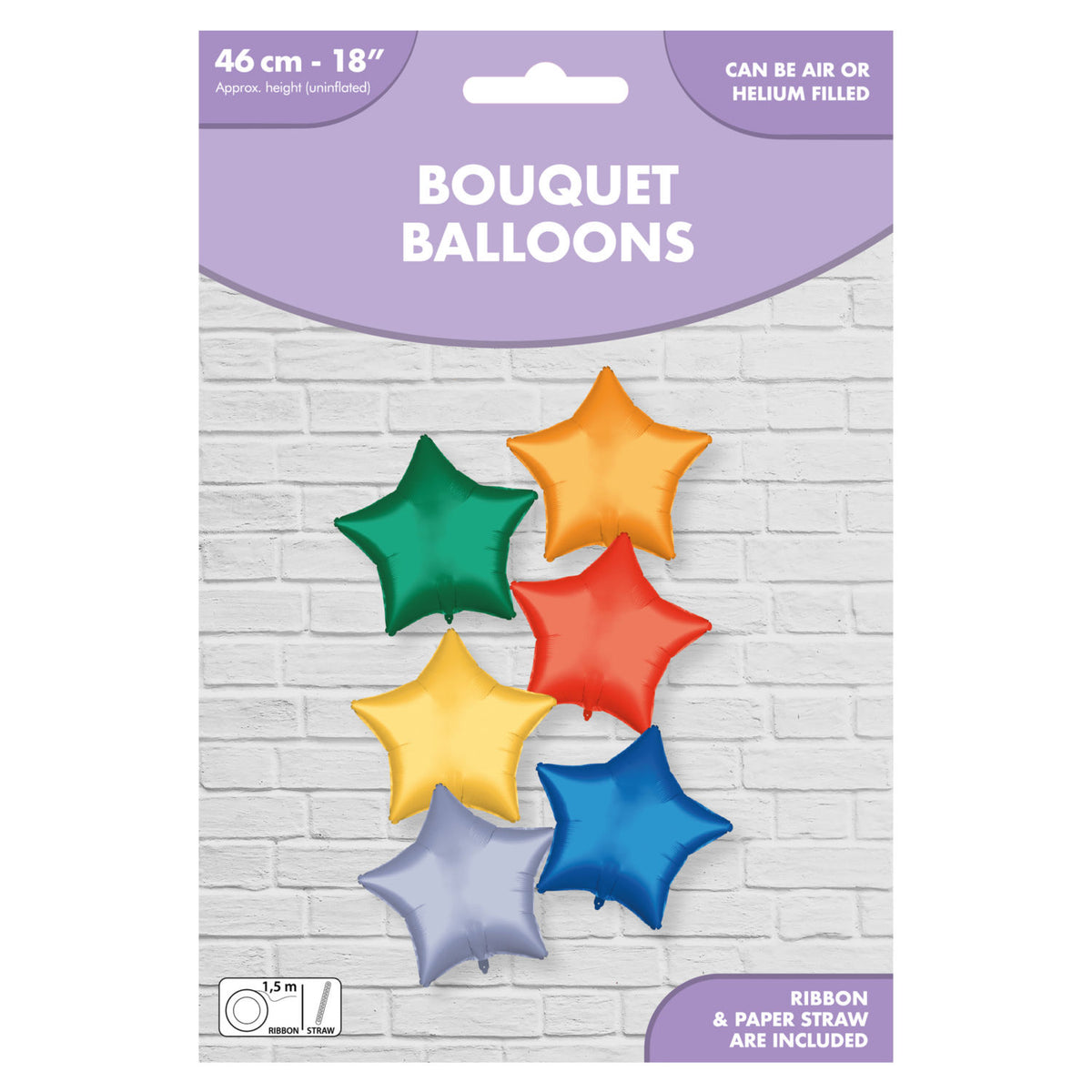 Stars foil balloon bouquet pack 46cm (British brand)