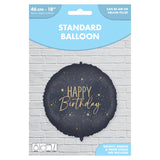 Foil balloon black gold 46cm, imported from the UK