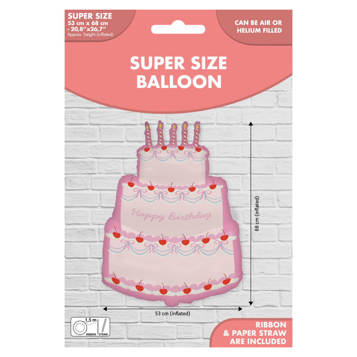 Supersized Birthday Cake Foil Balloon