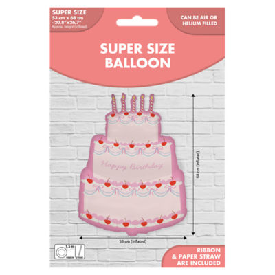 ASDA Supersized Birthday Cake Foil Balloon 53cm x 68cm- Buy online at McGrocer