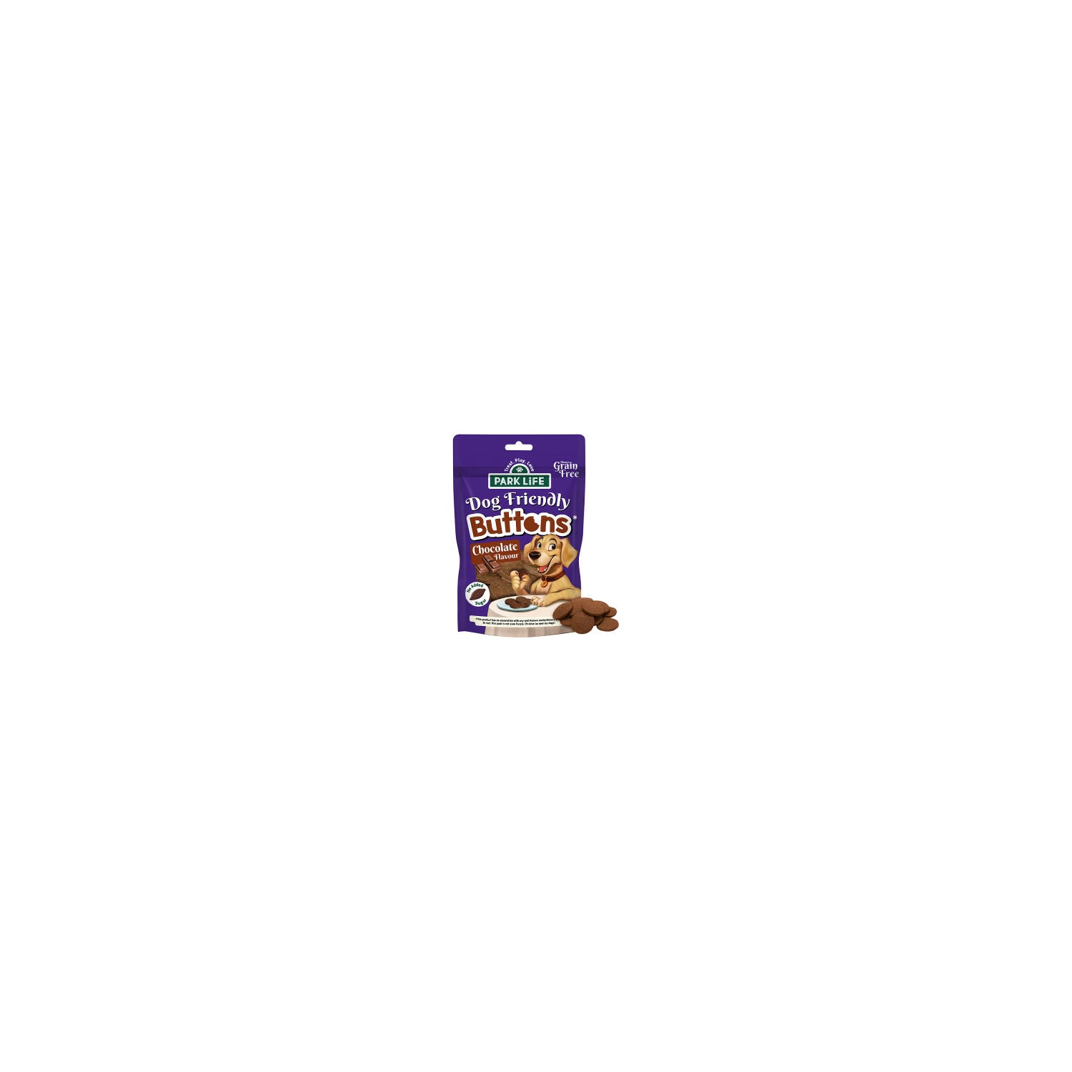 Park Life Dog Friendly Buttons carob dog treats (British brand)
