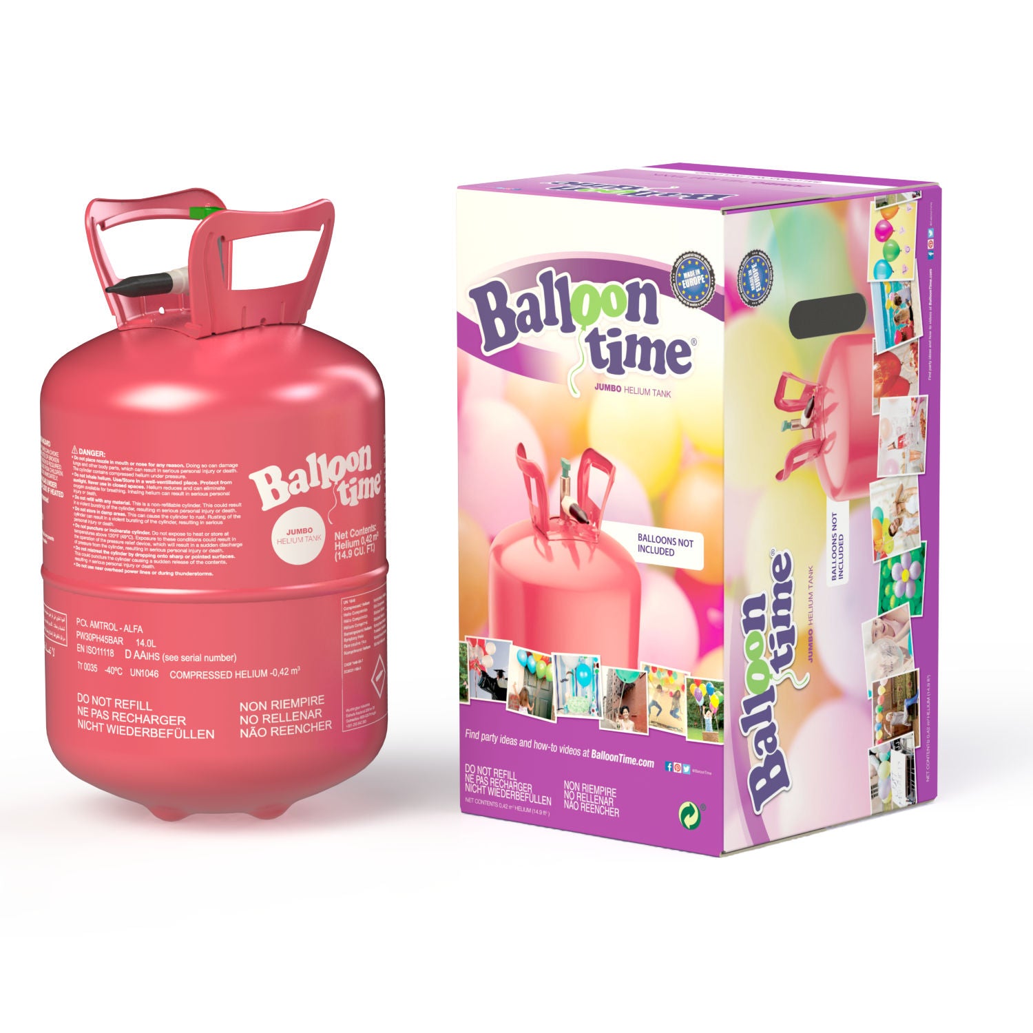 Balloon Time helium canister 50CT - British product