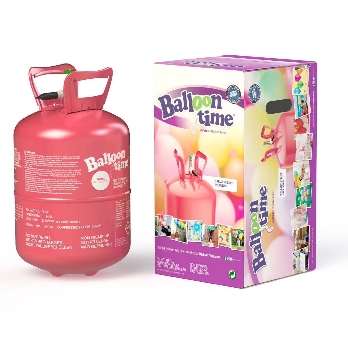 Balloon Time helium canister 50CT - British product