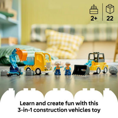 LEGO DUPLO 3 in 1 construction vehicles building set (British brand)