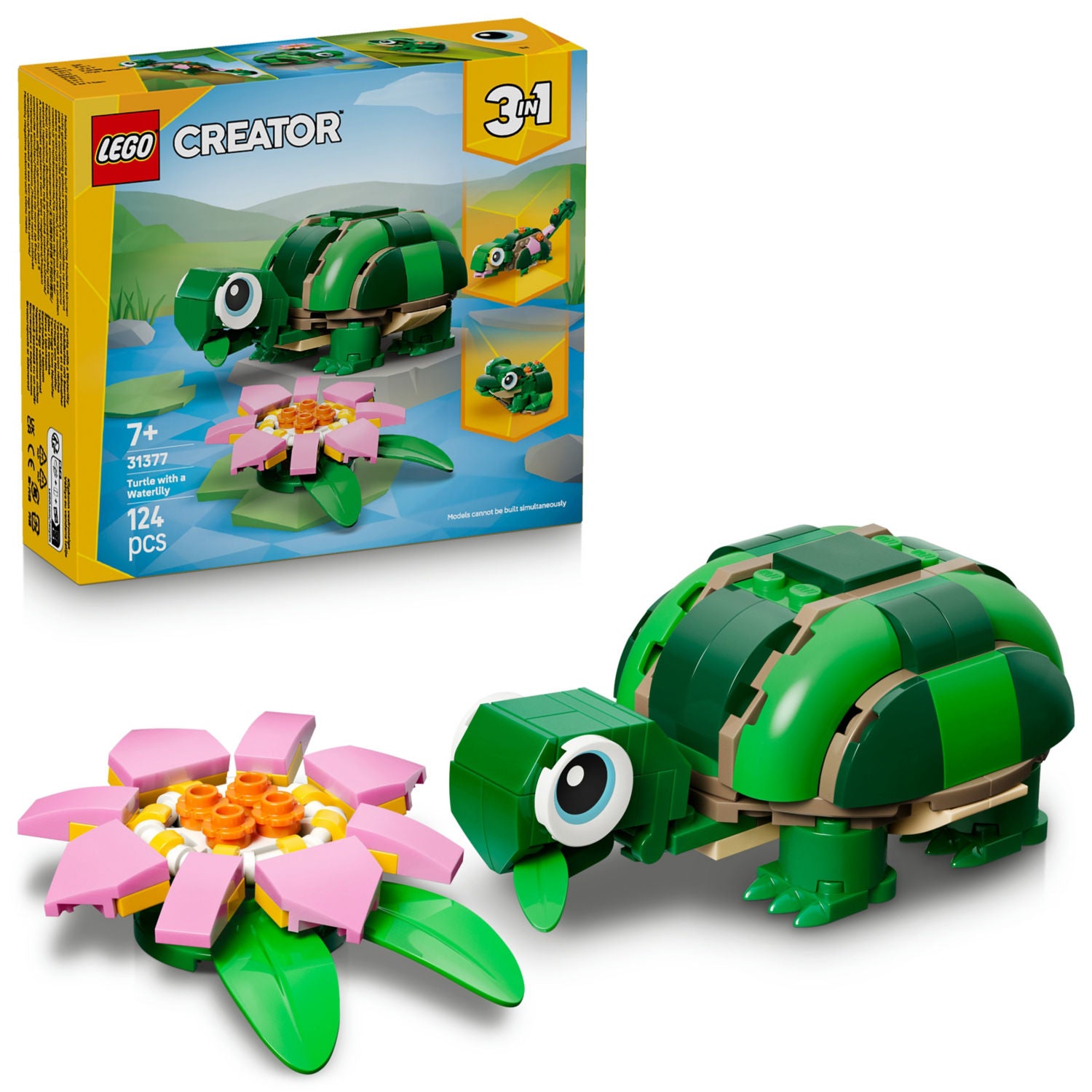 LEGO turtle with water lily flower building set, imported from the UK