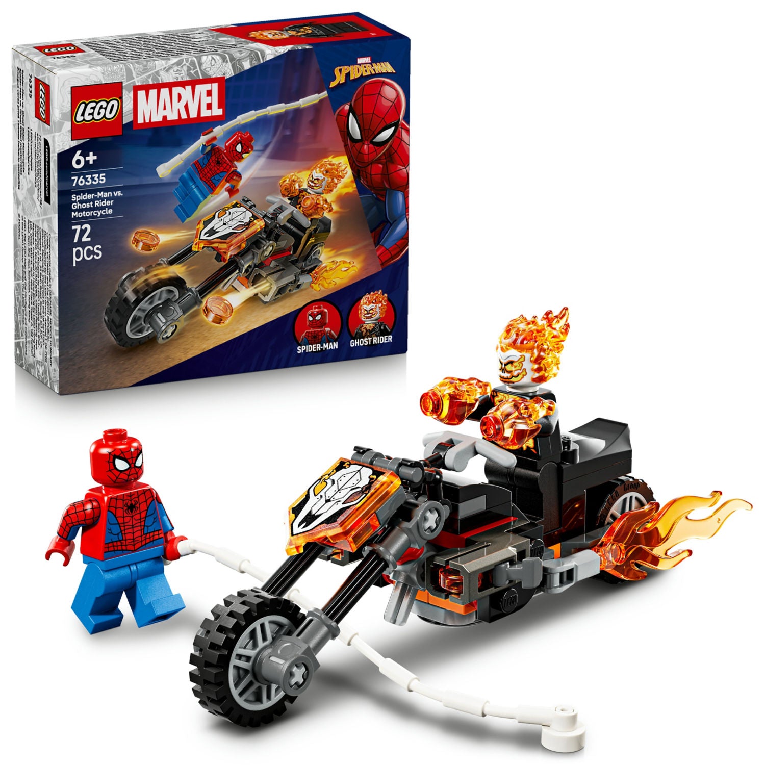 LEGO building toy Spider-Man vs Ghost Rider Motorcycle 76335 (British brand)