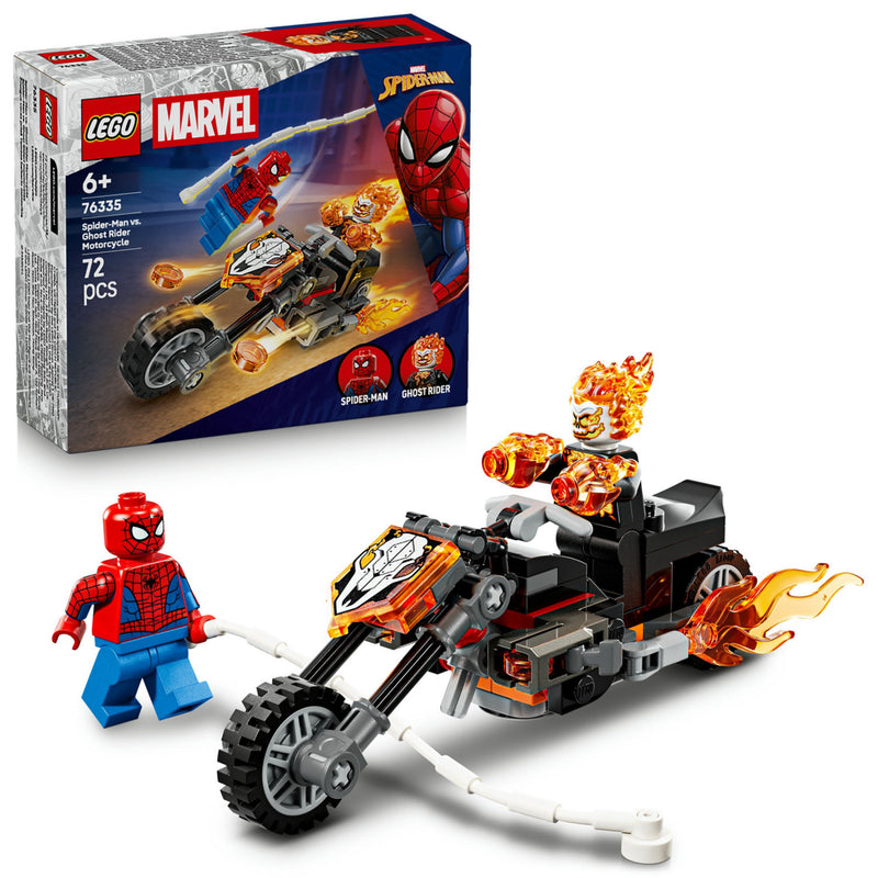 LEGO building toy Spider-Man vs Ghost Rider Motorcycle 76335 (British brand)
