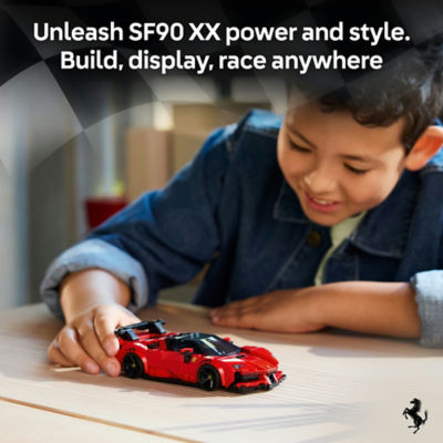 LEGO Ferrari SF90 XX Stradale sports car building set, UK version
