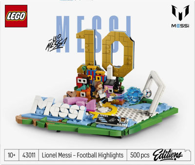 LEGO® Editions Lionel Messi. – Football Highlights Toy - 3D Display Model Kit w/Collectible Minifigure - Kids' Room Decor - 43011