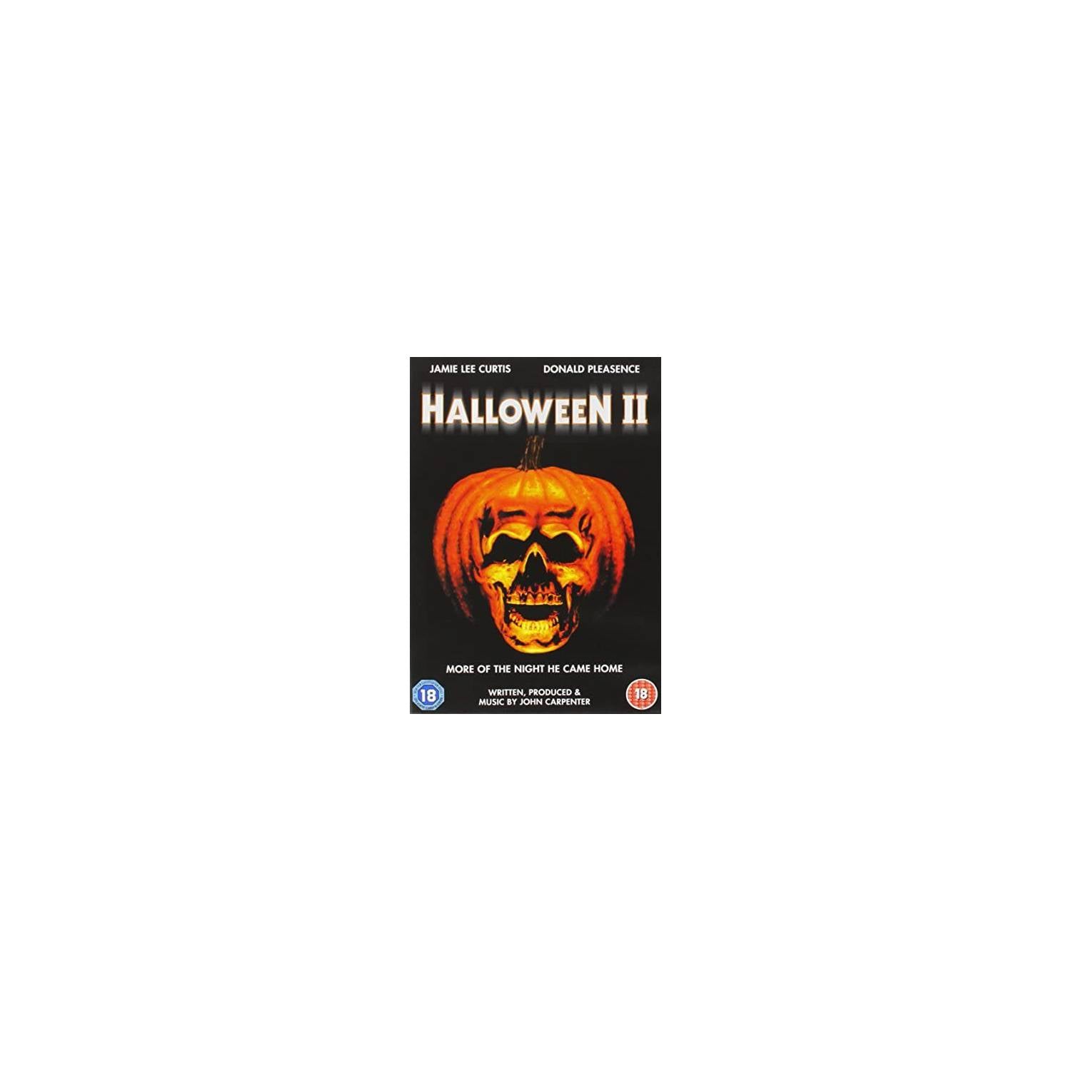 Halloween II DVD cover art with Michael Myers (British brand)