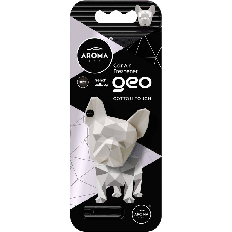 Aroma Geo Dog white cotton touch car air freshener (British brand)