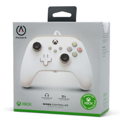 Gioteck white wired Xbox controller, officially licensed (British brand)