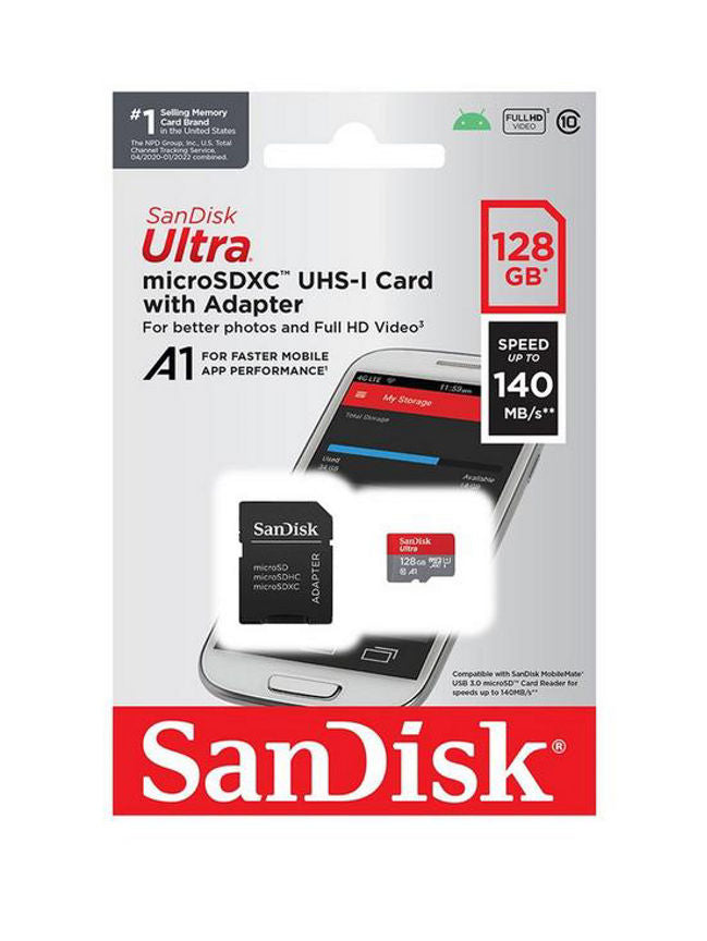 SanDisk Ultra MicroSD Card with Adapter - 128GB