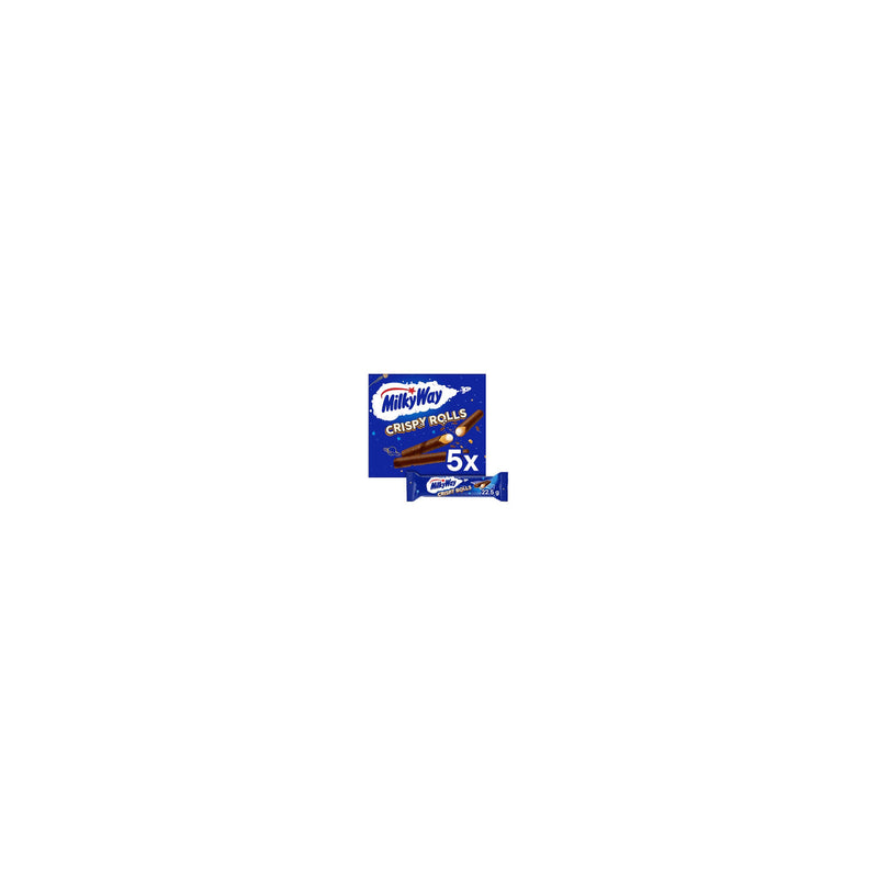 Milky Way Crispy Rolls multipack chocolate biscuit bars 5x22.5g, imported from the UK