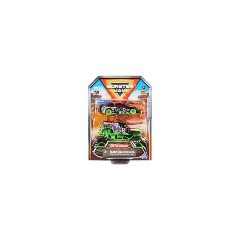 Monster Jam die-cast truck set with racecar 1:64, UK version