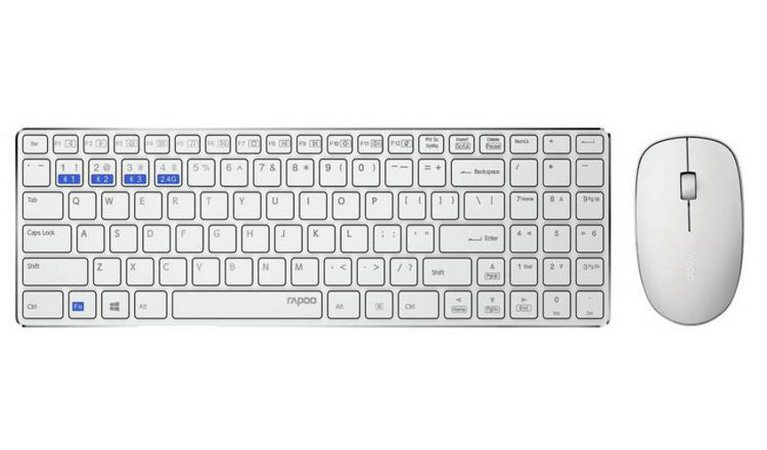 Rapoo 9300M Ultra Slim Wireless Keyboard and Mouse - White