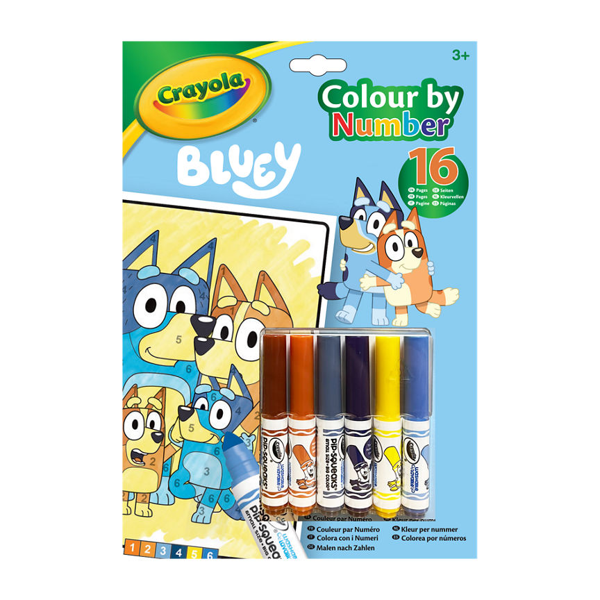 Crayola Bluey Colour by Numbes Colouring Book Age 3+ Years