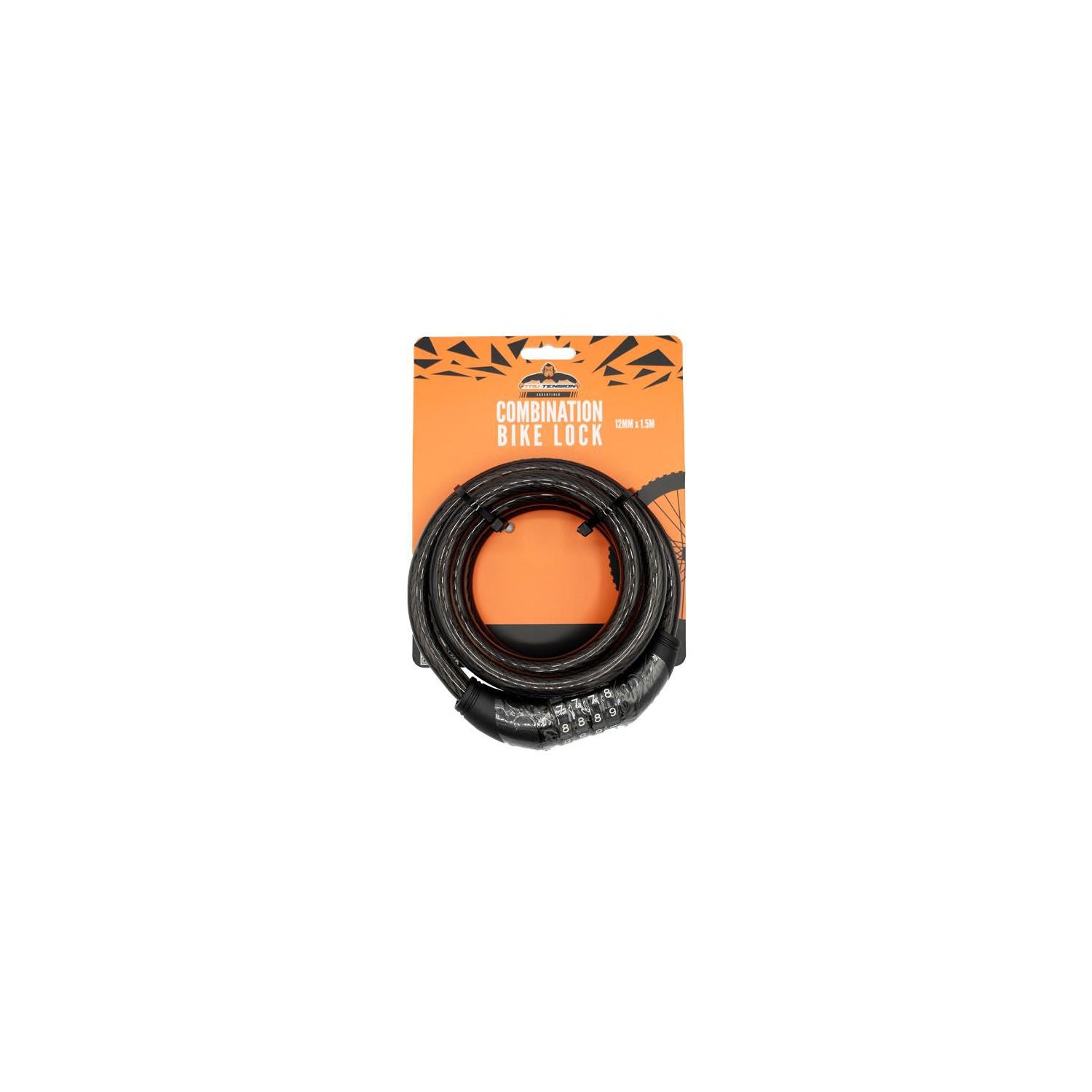 Tru-Tension combination cable lock 12mm x 1.5m (British brand)