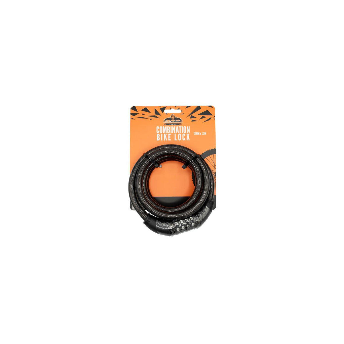 Tru-Tension combination cable lock 12mm x 1.5m (British brand)