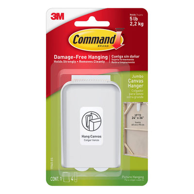 ASDA Command Jumbo Canvas Hanger White Wall Hook (1 Hook + 4 Strips)- Buy online at McGrocer