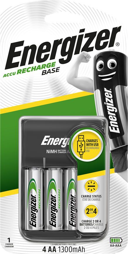 Energizer Recharge Base Charger with 4 AA batteries GOODS ASDA   