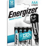 Energizer Max Plus AAA alkaline batteries 4-pack (British brand)