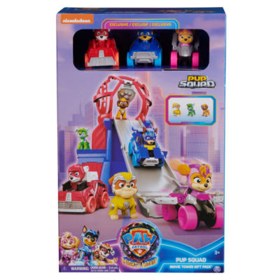 Paw Patrol Pup Squad Tower playset with 3 figures and 3 vehicles (British brand)