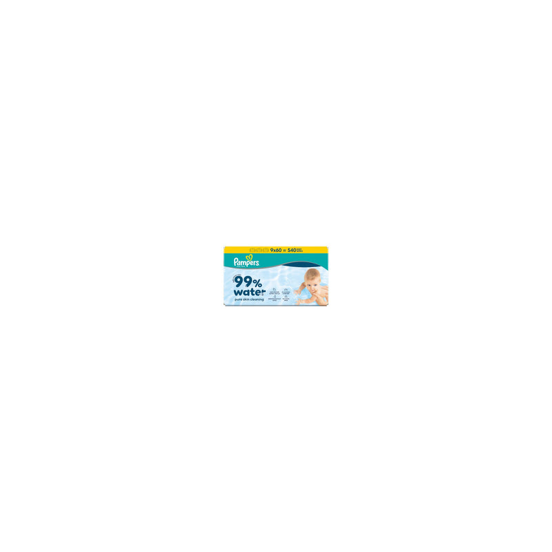 Pampers 99% Water Baby Wet Wipes, 540 Baby Wet Wipes