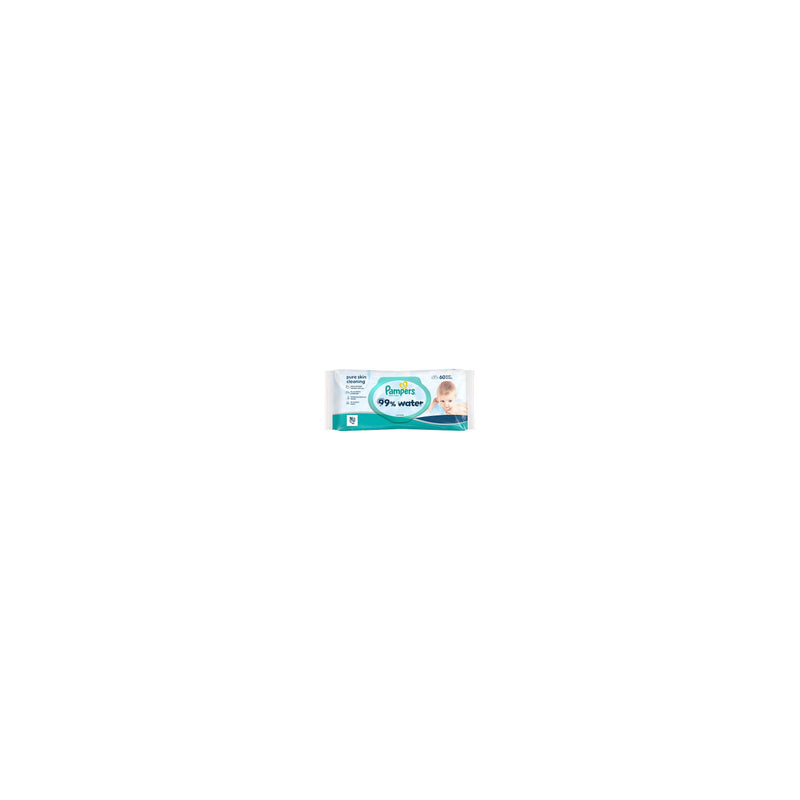 Pampers 99% Water Baby Wipes, 60 Baby Wet Wipes