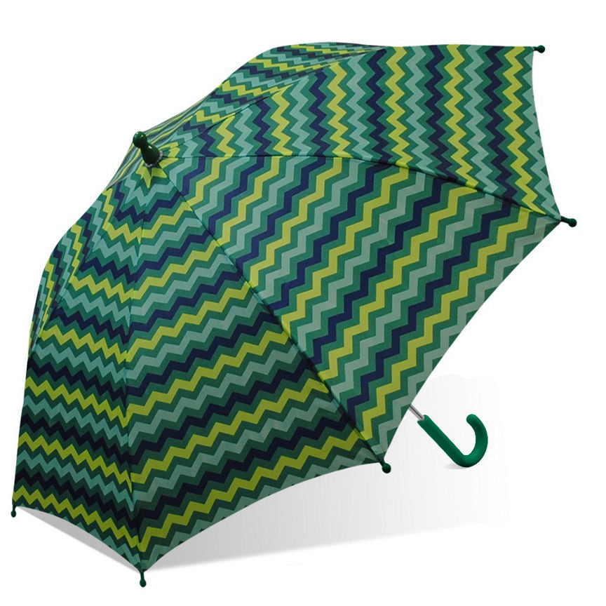 The Weather Station Green Zig Zag Childrens Umbrella GOODS ASDA   